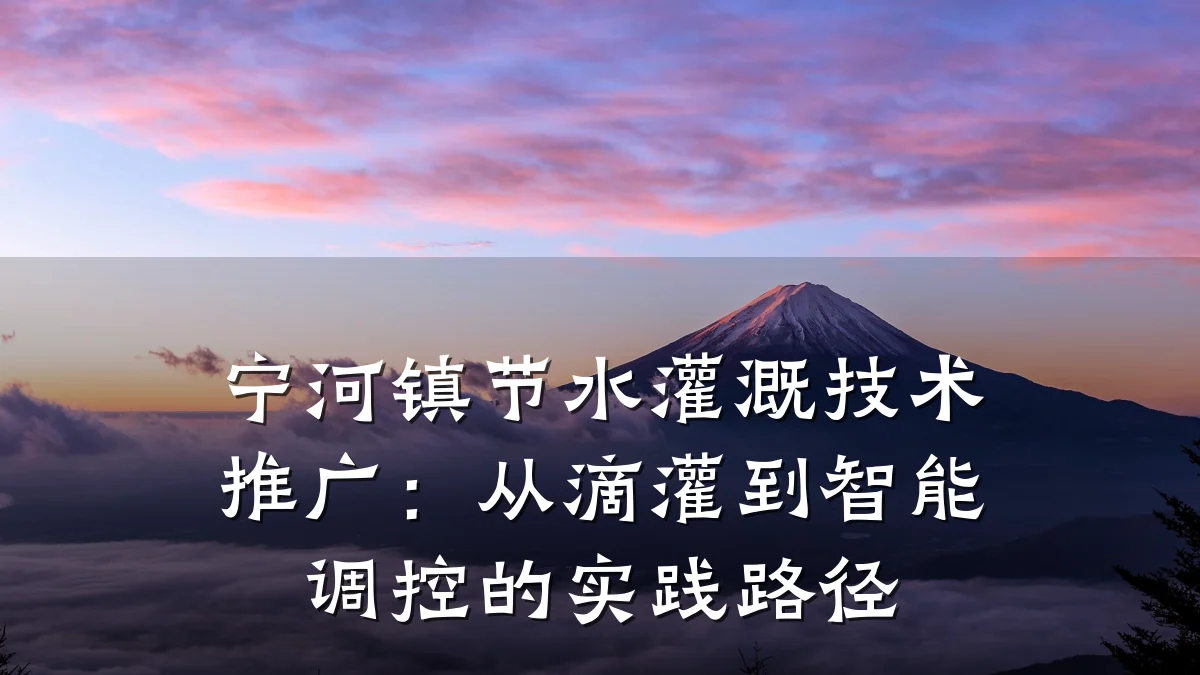 宁河镇节水灌溉技术推广：从滴灌到智能调控的实践路径