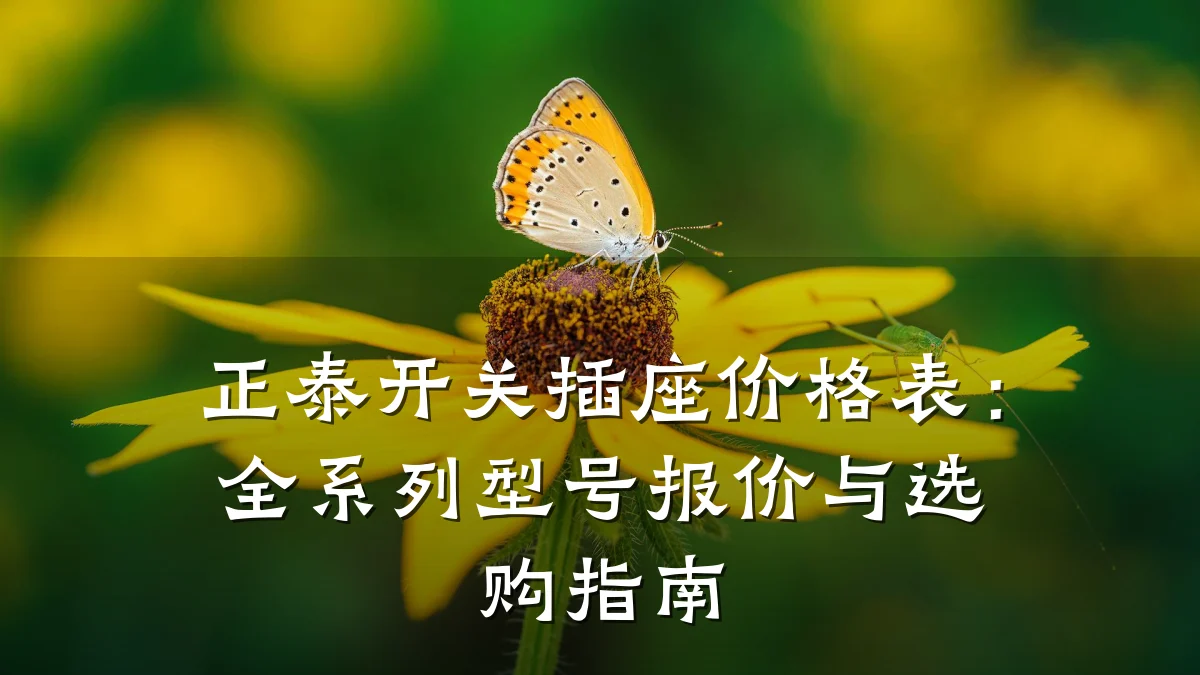 正泰开关插座价格表:全系列型号报价与选购指南