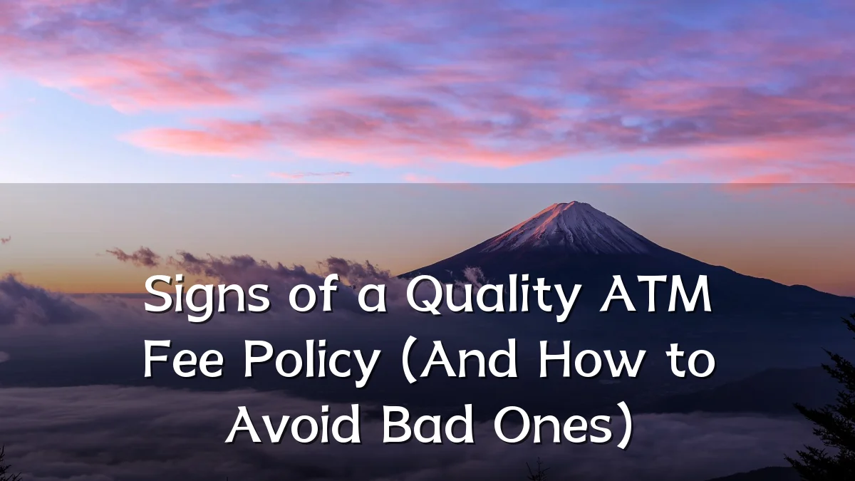 Signs of a Quality ATM Fee Policy (And How to Avoid Bad Ones)