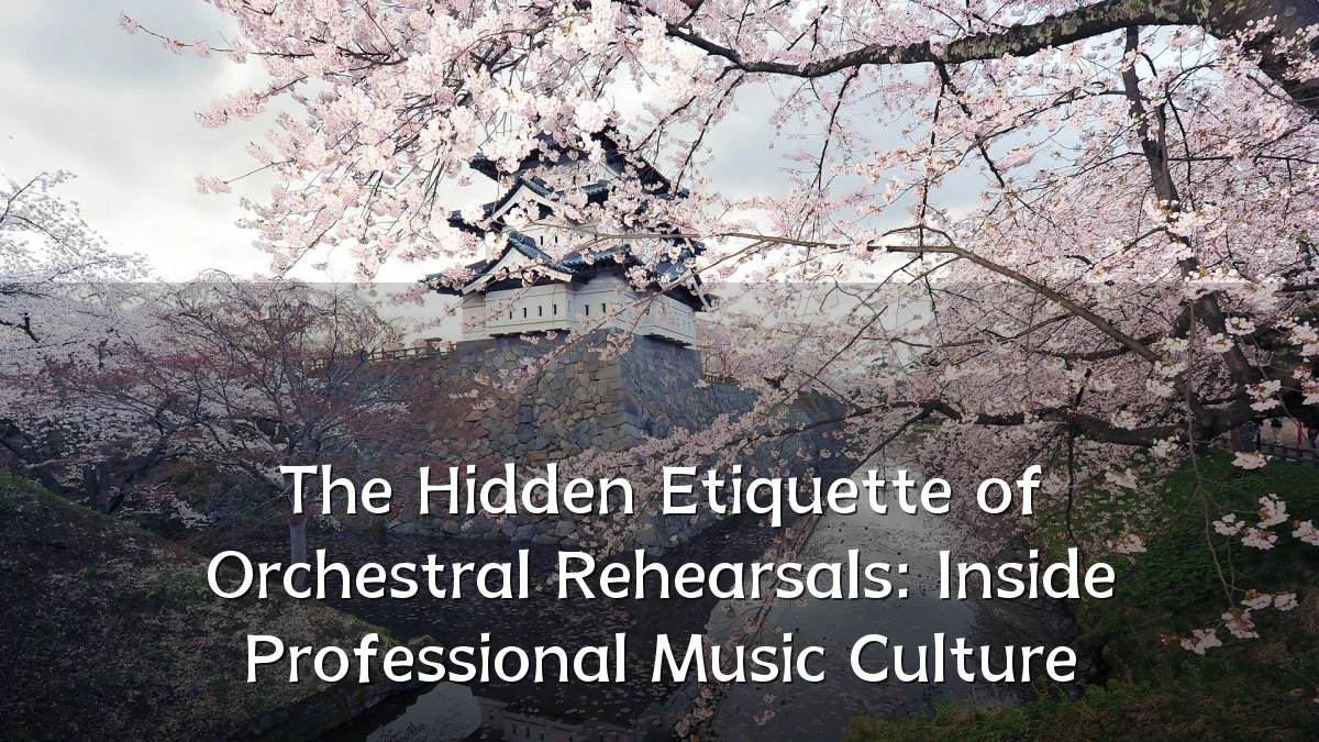 The Hidden Etiquette of Orchestral Rehearsals: Inside Professional Music Culture